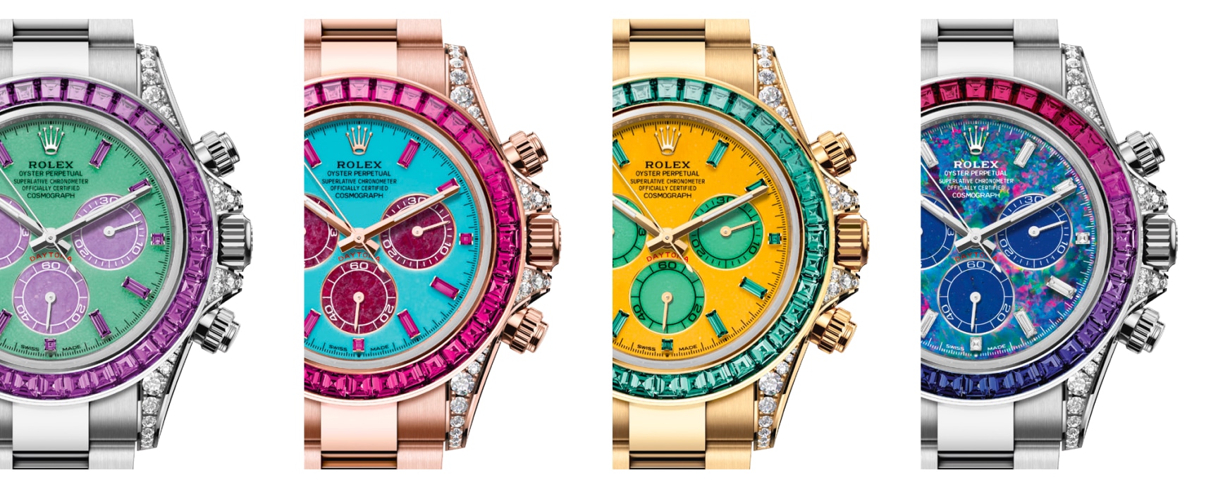 Four one-of-one Rolex Cosmograph Daytona watches from the Four Seasons charity collection